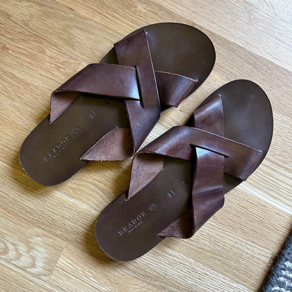 Brown Italian Leather Sandals NWOT